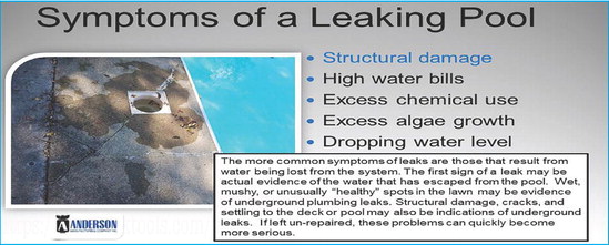 Common signs of a leaking pool Common signs of a leaking pool