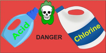 Remember! Never mix acid with chlorine Remember! Never mix acid with chlorine